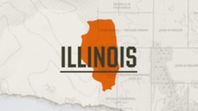 A graphic of the state of Illinois representing Illinois hunting seasons.