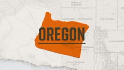 A graphic of the state of Oregon representing the Oregon hunting seasons.