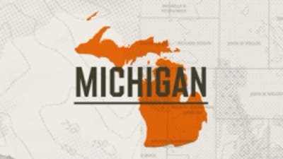 A graphic of the state of Michigan representing Michigan hunting seasons.