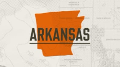 A graphic of the state of Arkansas representing Arkansas hunting seasons.
