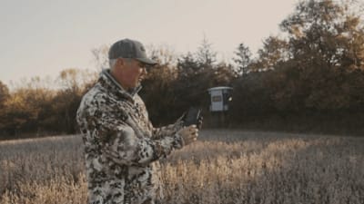 John Dudley shows the HuntWise hunting app.