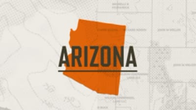 A graphic of the state of Arizona, Arizona hunting guide concept.