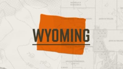 A graphic of the state of Wyoming representing Wyoming hunting seasons.
