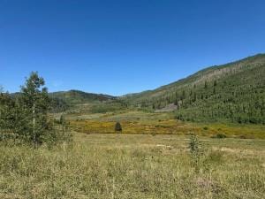 Wide view of valley and hills, where to hunt elk concept.