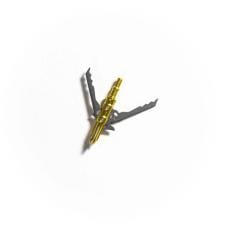 Isolated image of a yellow broadhead on a white background.