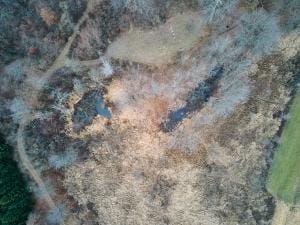 Overhead view of hunting land, find land for Georgia deer season 2025 concept.