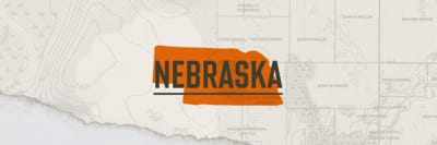 Illustration of the state of Nebraska representing the Nebraska hunting seasons.