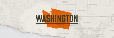 A graphic of the state of Washington representing Washington hunting seasons.