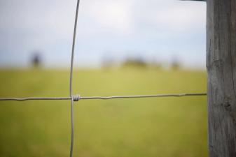 Close-up of fence wire, how to find property lines in Ohio concept. 