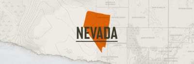 A graphic of the state of Nevada representing the Nevada hunting season.
