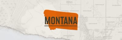 Illustration of the state of Montana representing the Montana hunting seasons.
