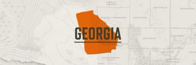 A graphic of the state of Georgia representing Georgia hunting seasons.