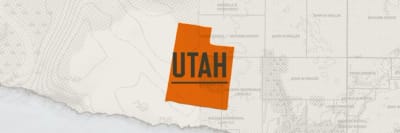 Illustration of the state of Utah representing the Utah hunting seasons.