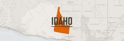 A graphic of the state of Idaho representing hunting in Idaho.